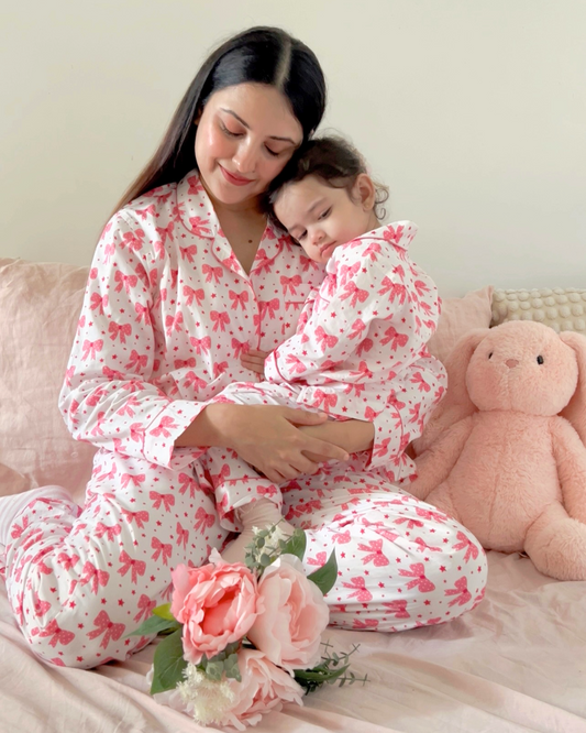 Blushing Bows Night Suit Set