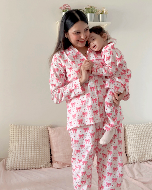 Blushing Bows Night Suit Set