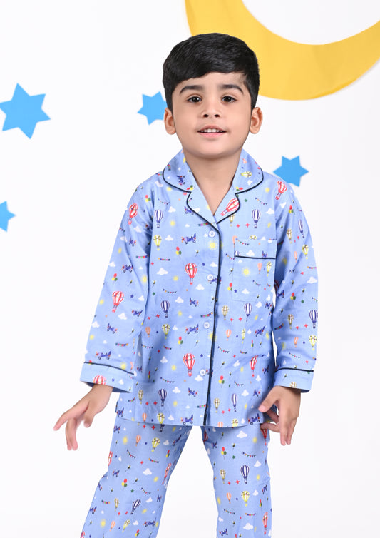 PJ Air Ballons Aqua Blue Pajama Set