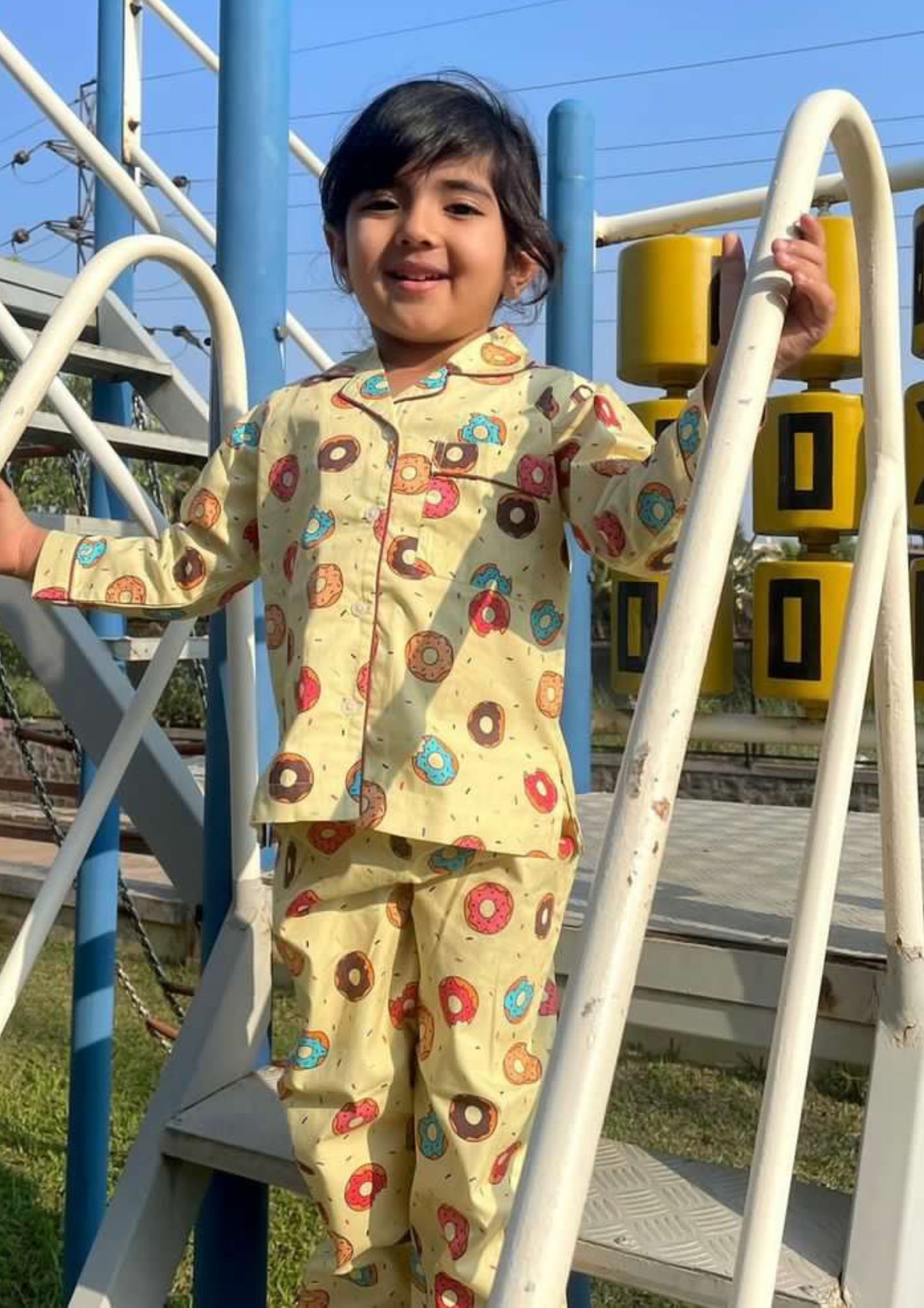 Sweet Donuts Yellow Pajama Set