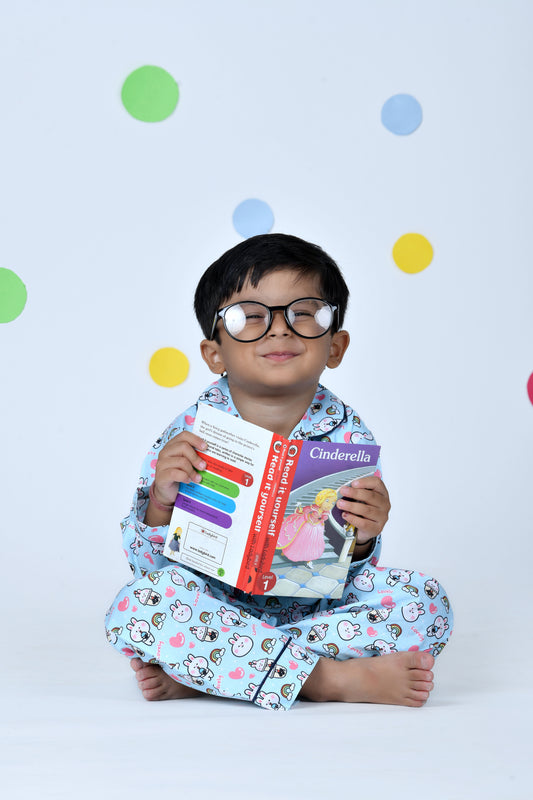 Cute bunny sky blue pajama set