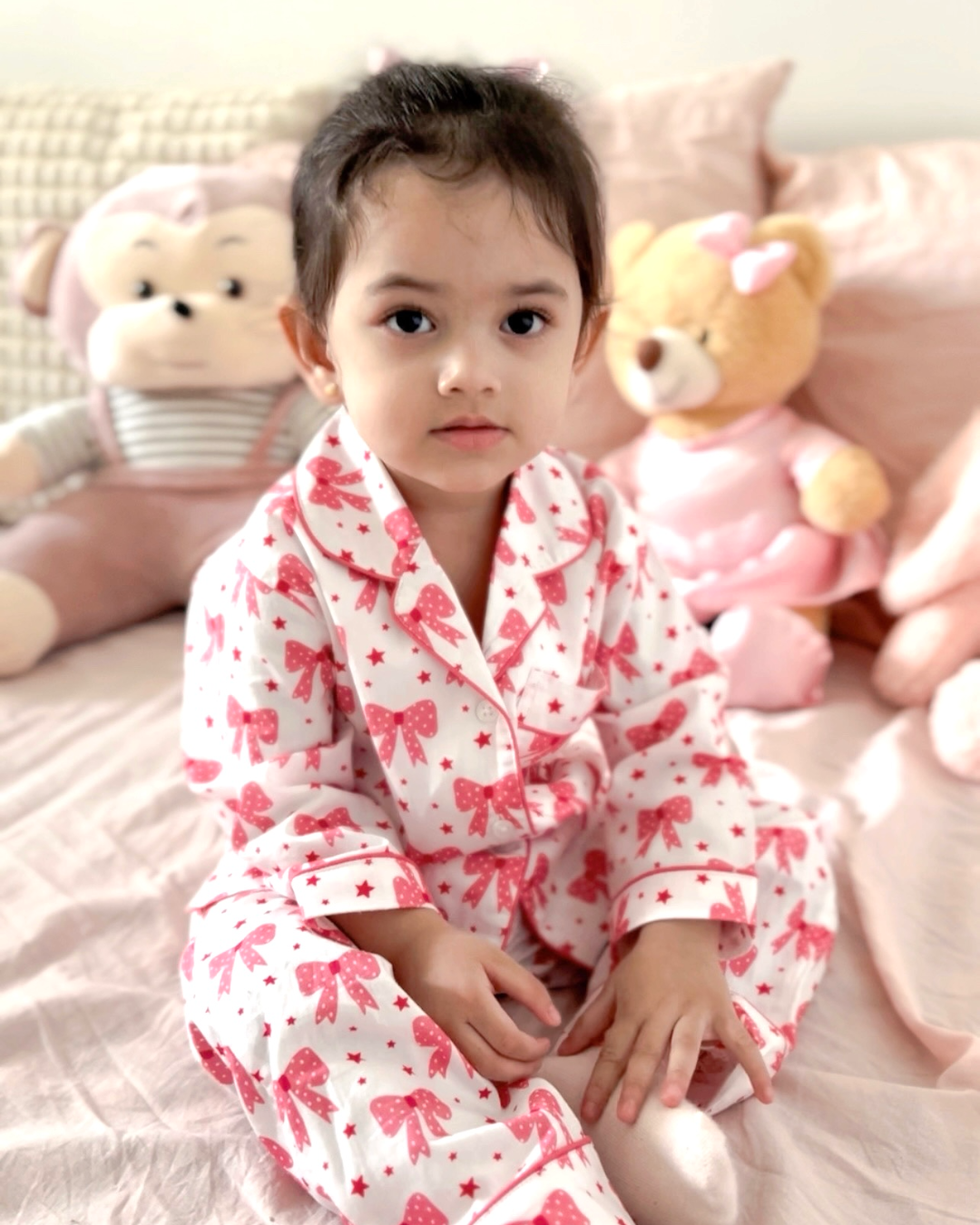 Blushing Bows Night Suit Set