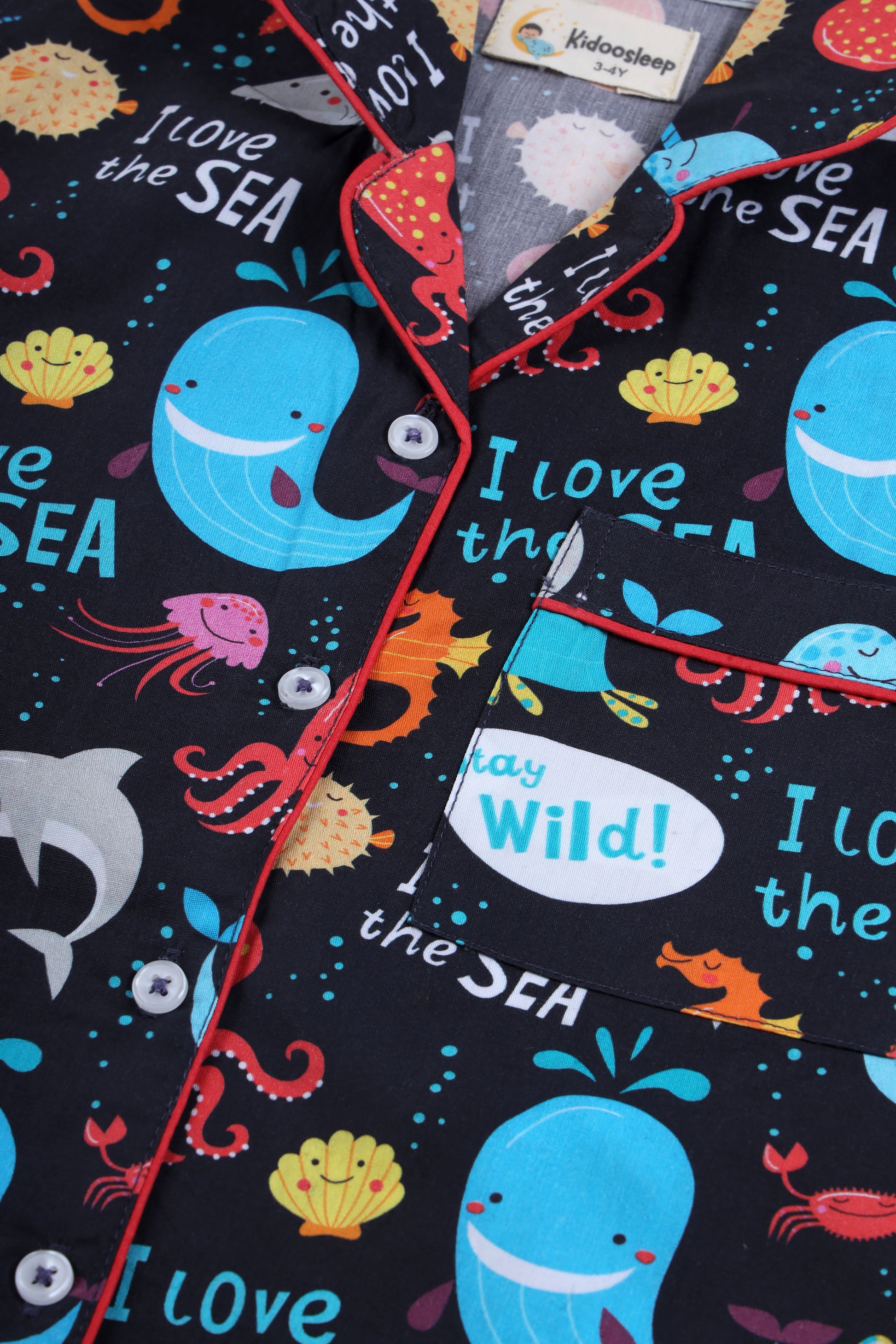 Sea World Dark Blue Pajama Set