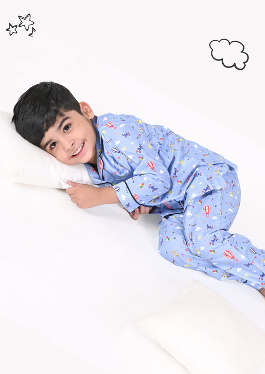PJ Air Ballons Aqua Blue Pajama Set