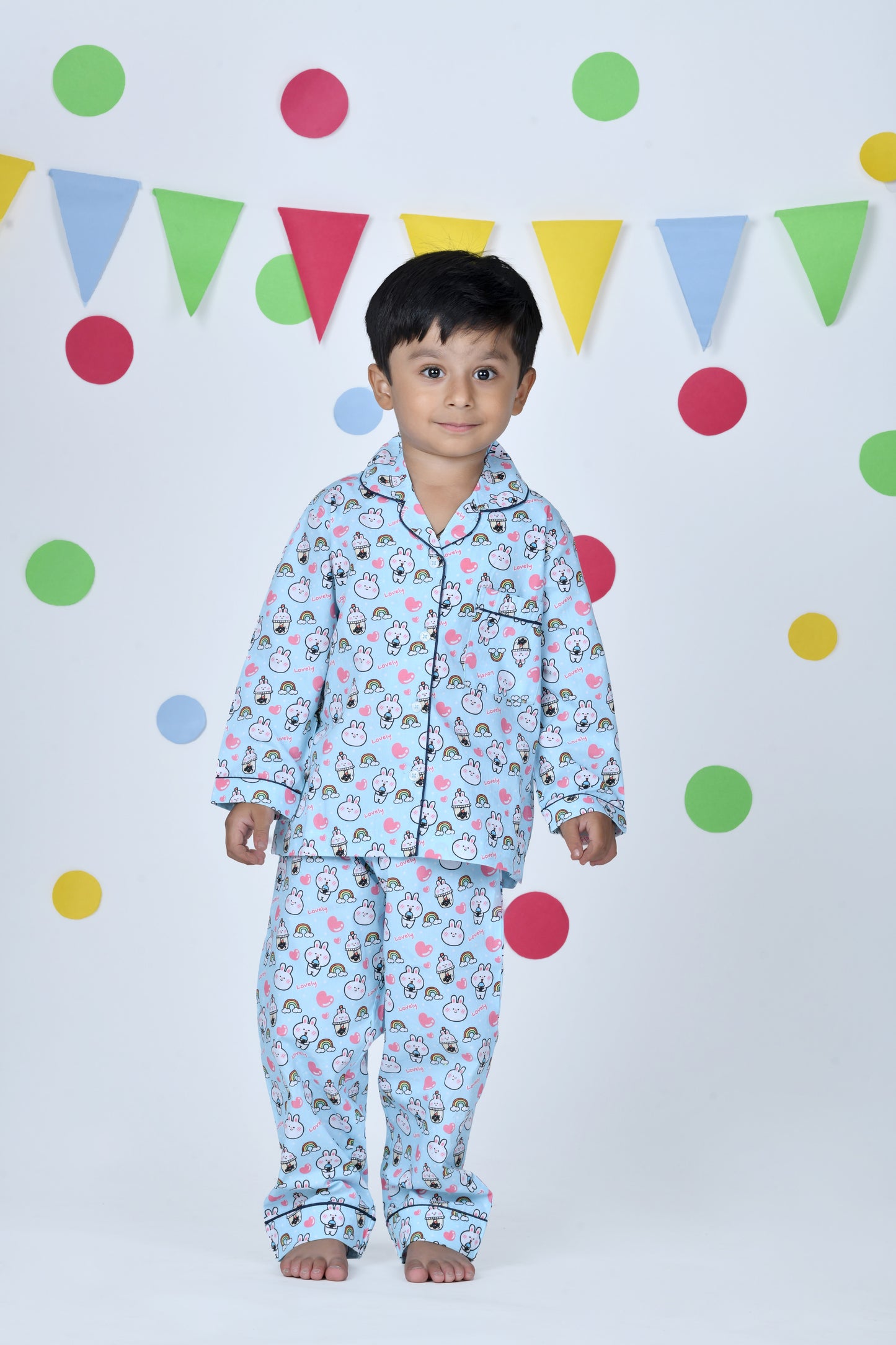 Cute bunny sky blue pajama set