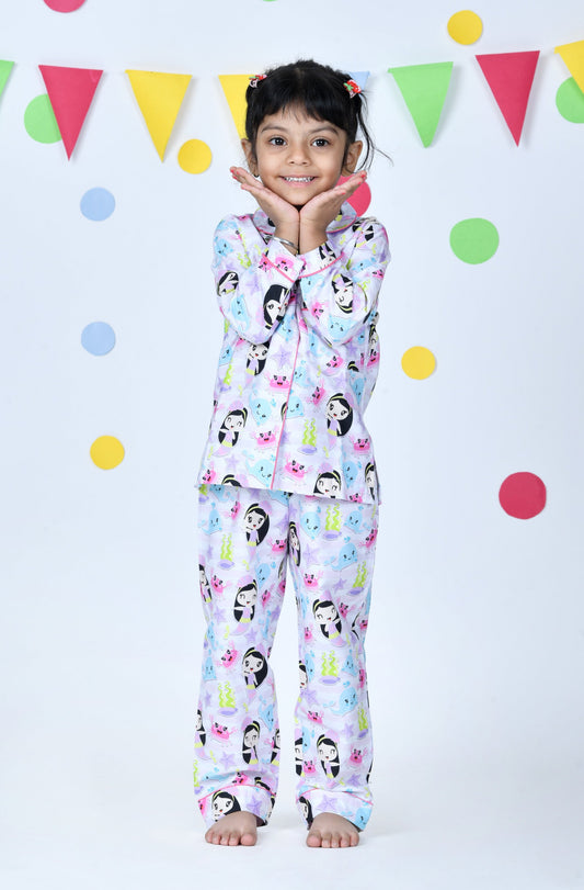 Little Mermaid printed Pajama set