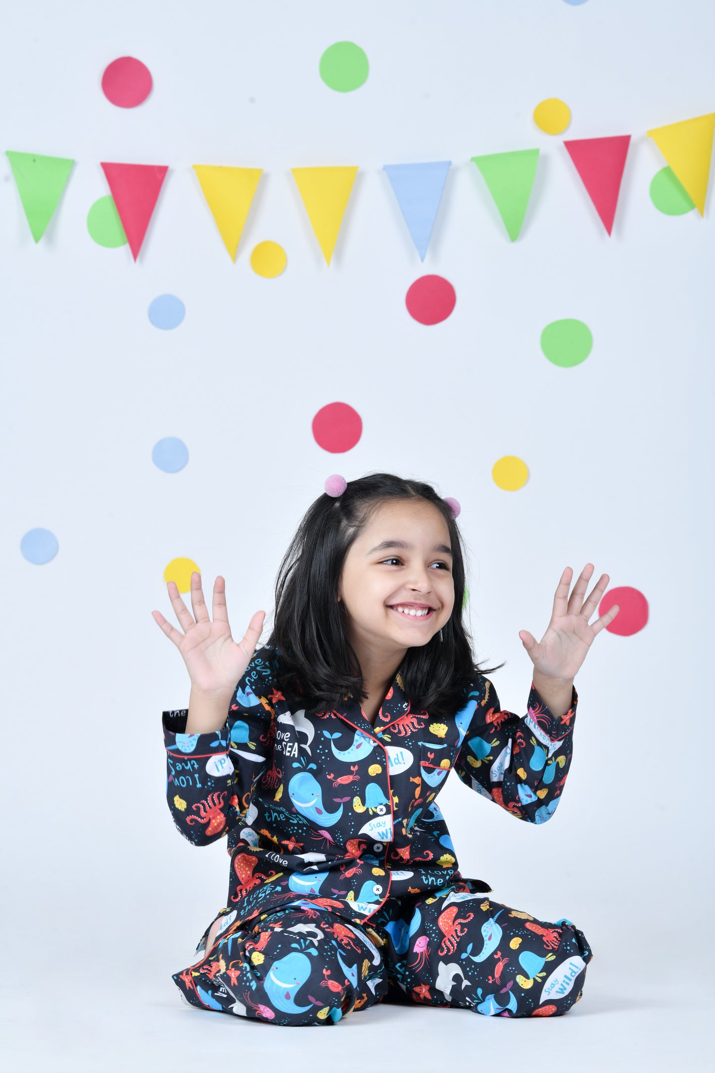 Sea World Dark Blue Pajama Set