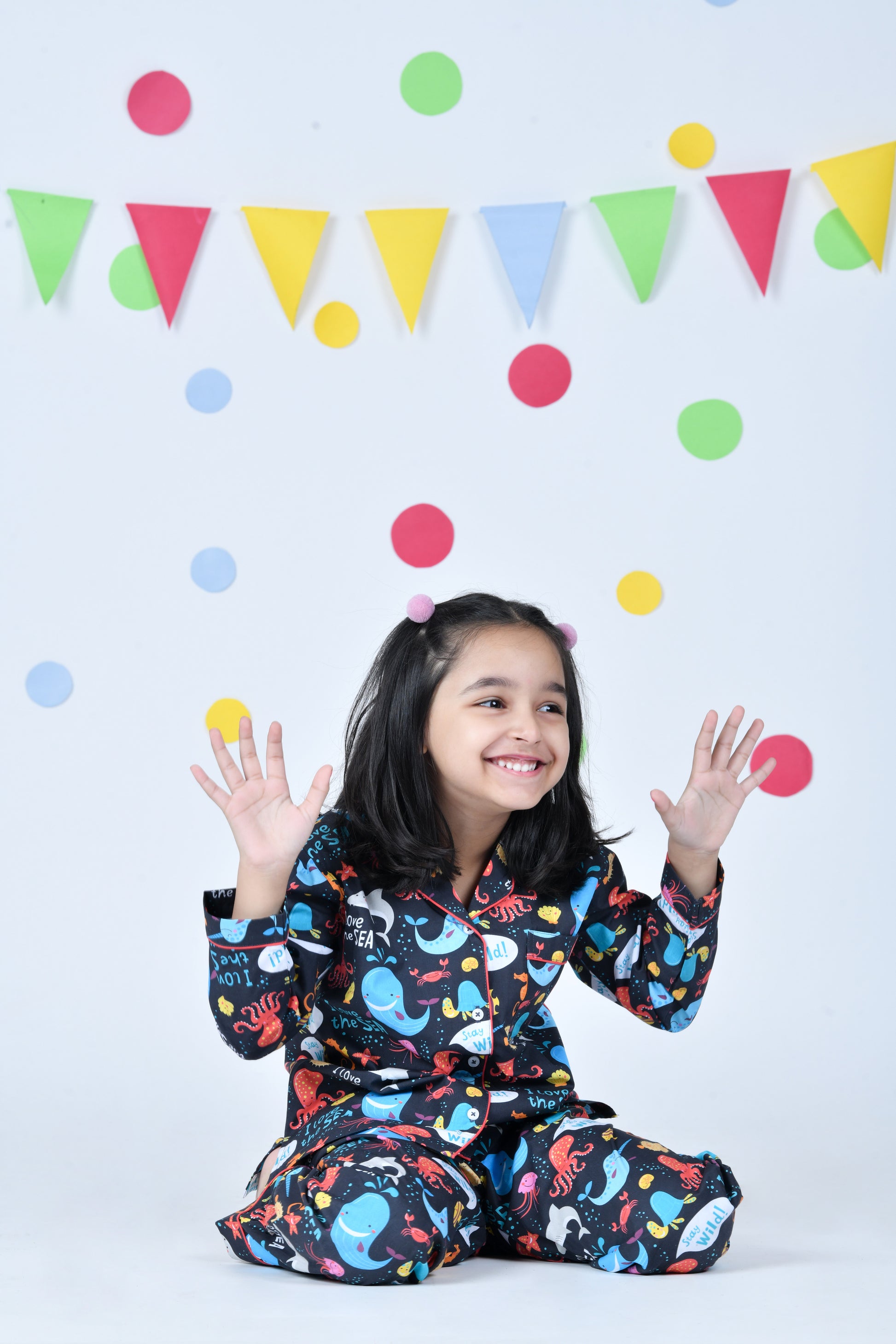 Sea World Dark Blue Pajama Set