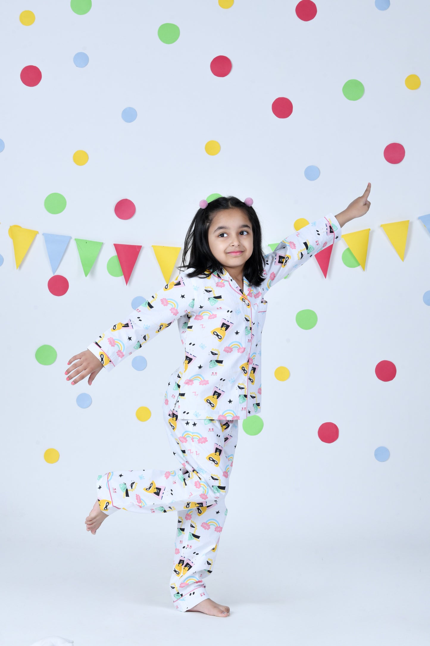 Super Girl white pajama set