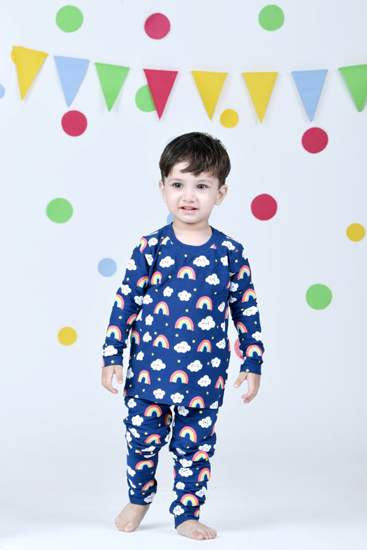 Rainbow clouds pajama set