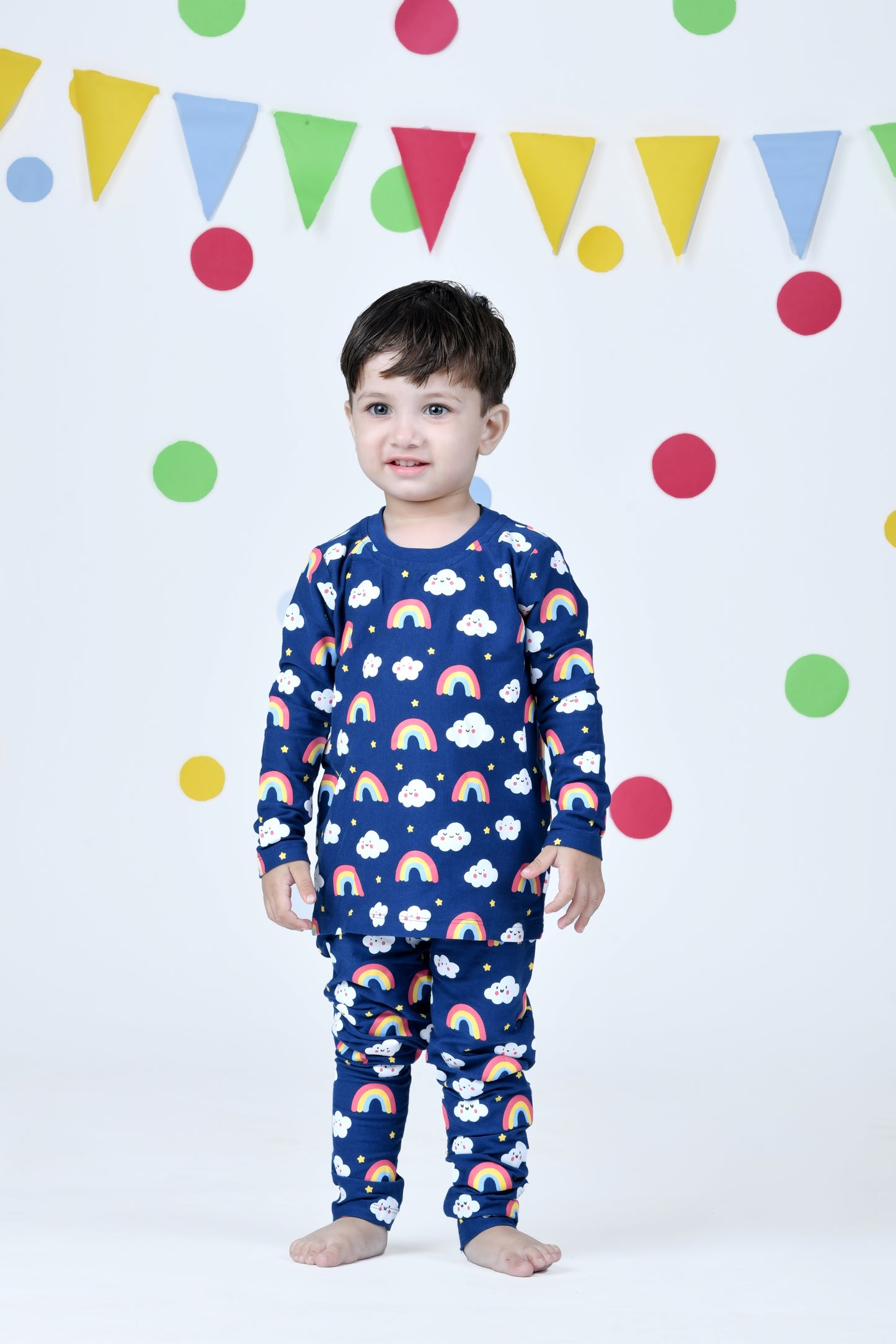 Rainbow clouds pajama set