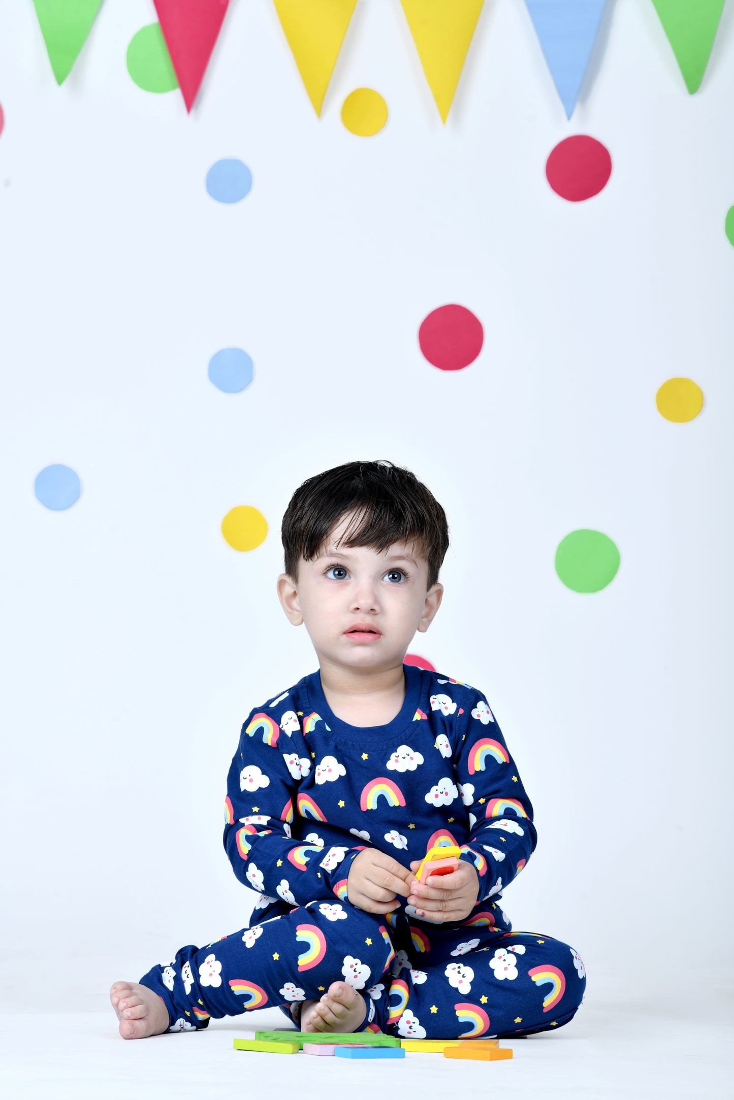 Rainbow clouds pajama set