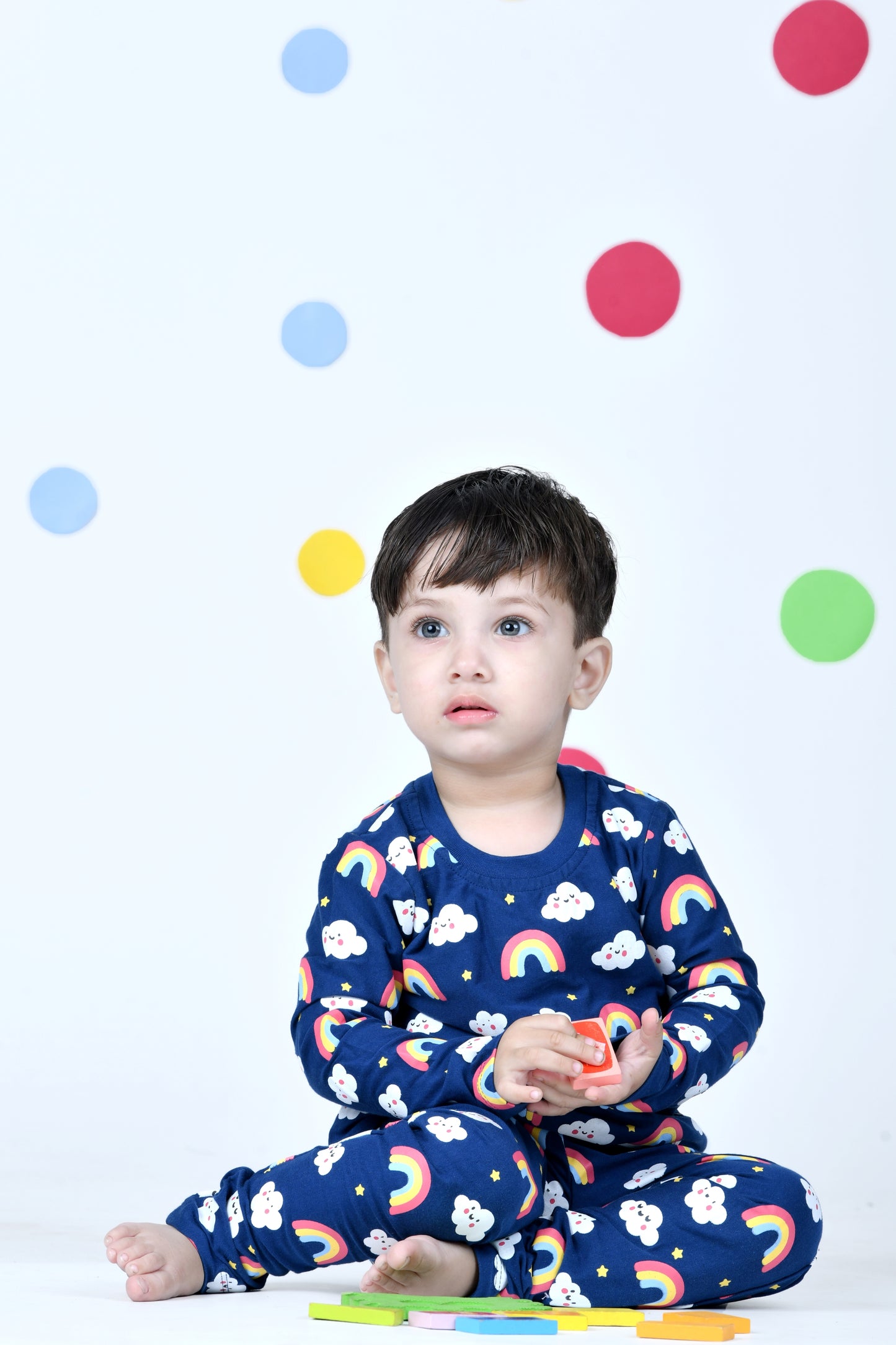 Rainbow clouds pajama set
