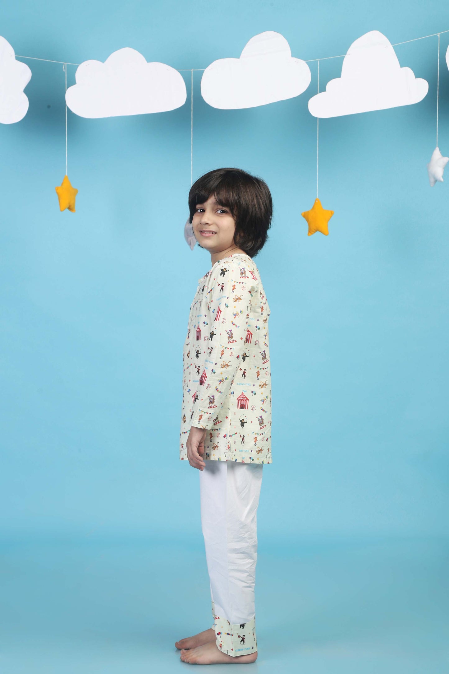 Circus Fun light yellow  kurta Pajama Set