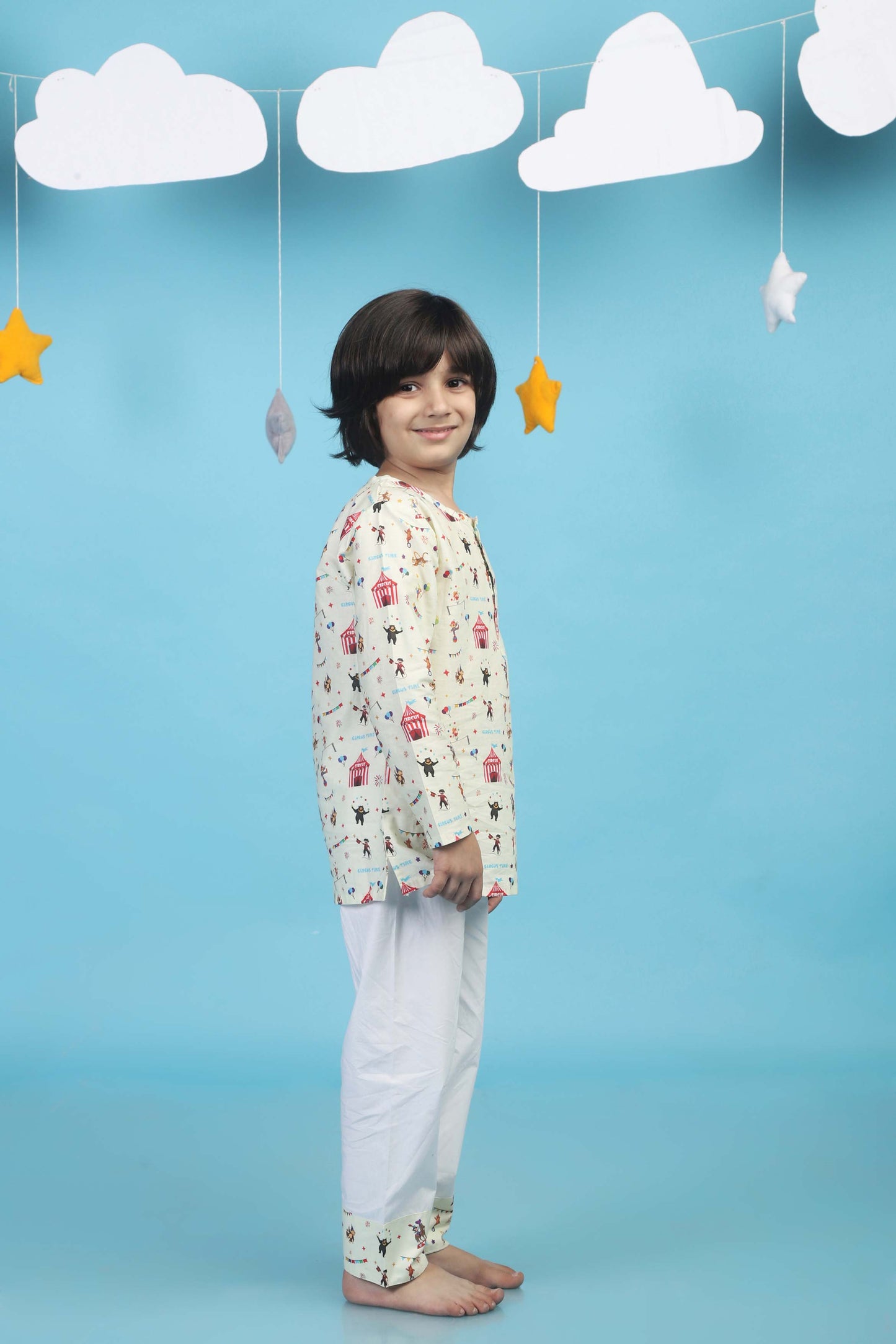 Circus Fun light yellow  kurta Pajama Set