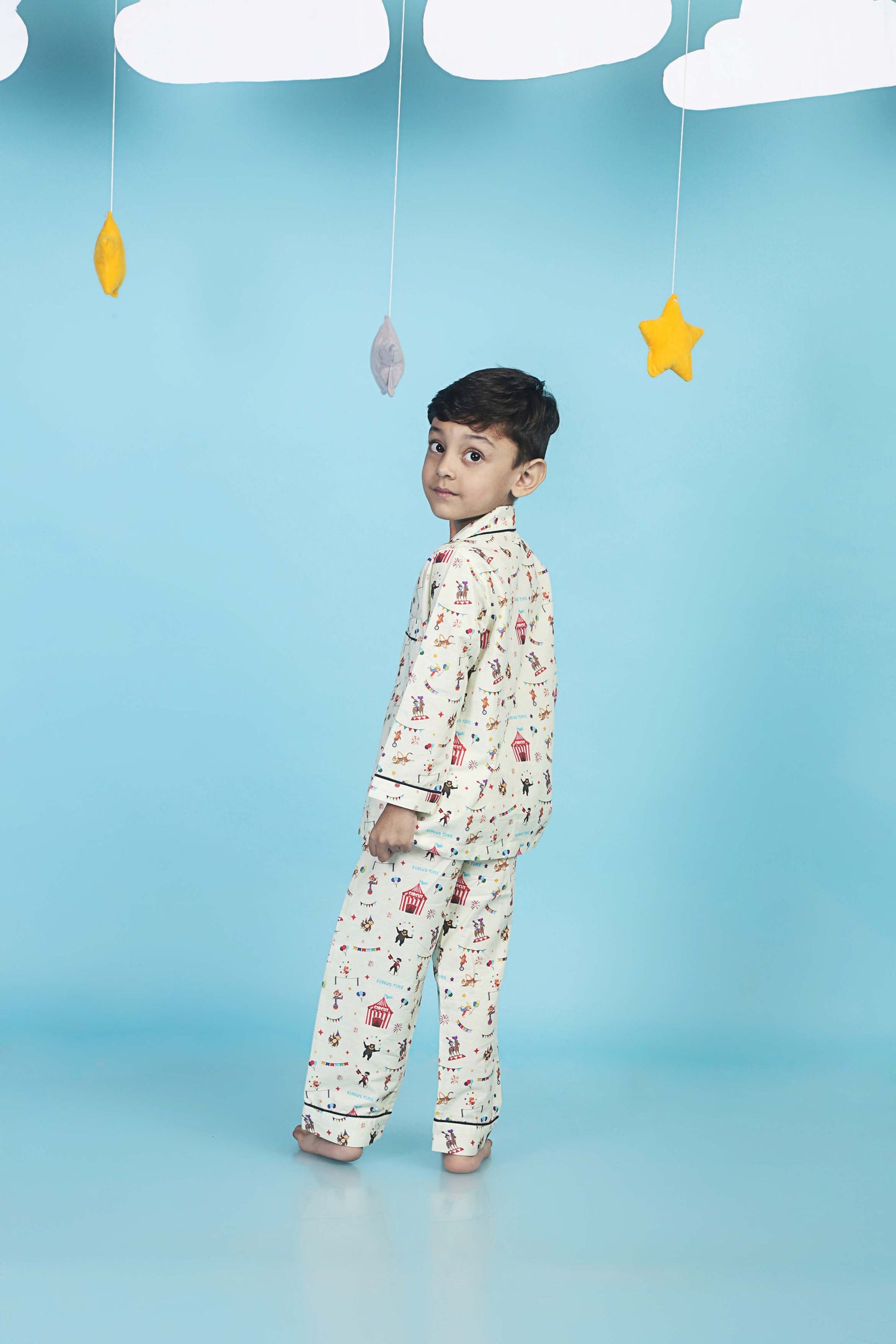 PJ Circus Time Light Yellow  pajama Set