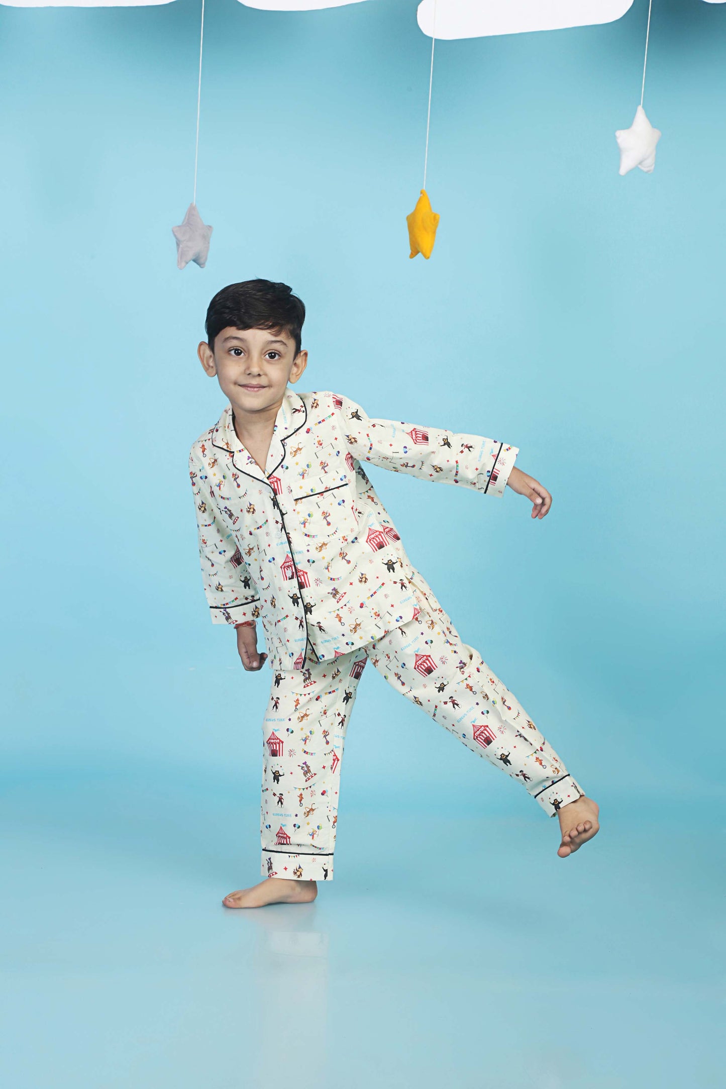 PJ Circus Time Light Yellow  pajama Set