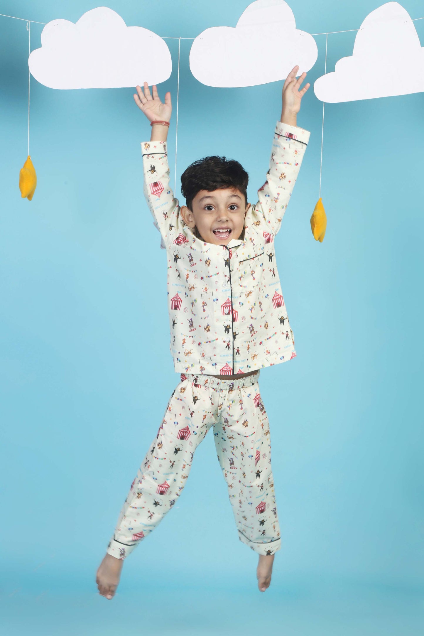 PJ Circus Time Light Yellow  pajama Set