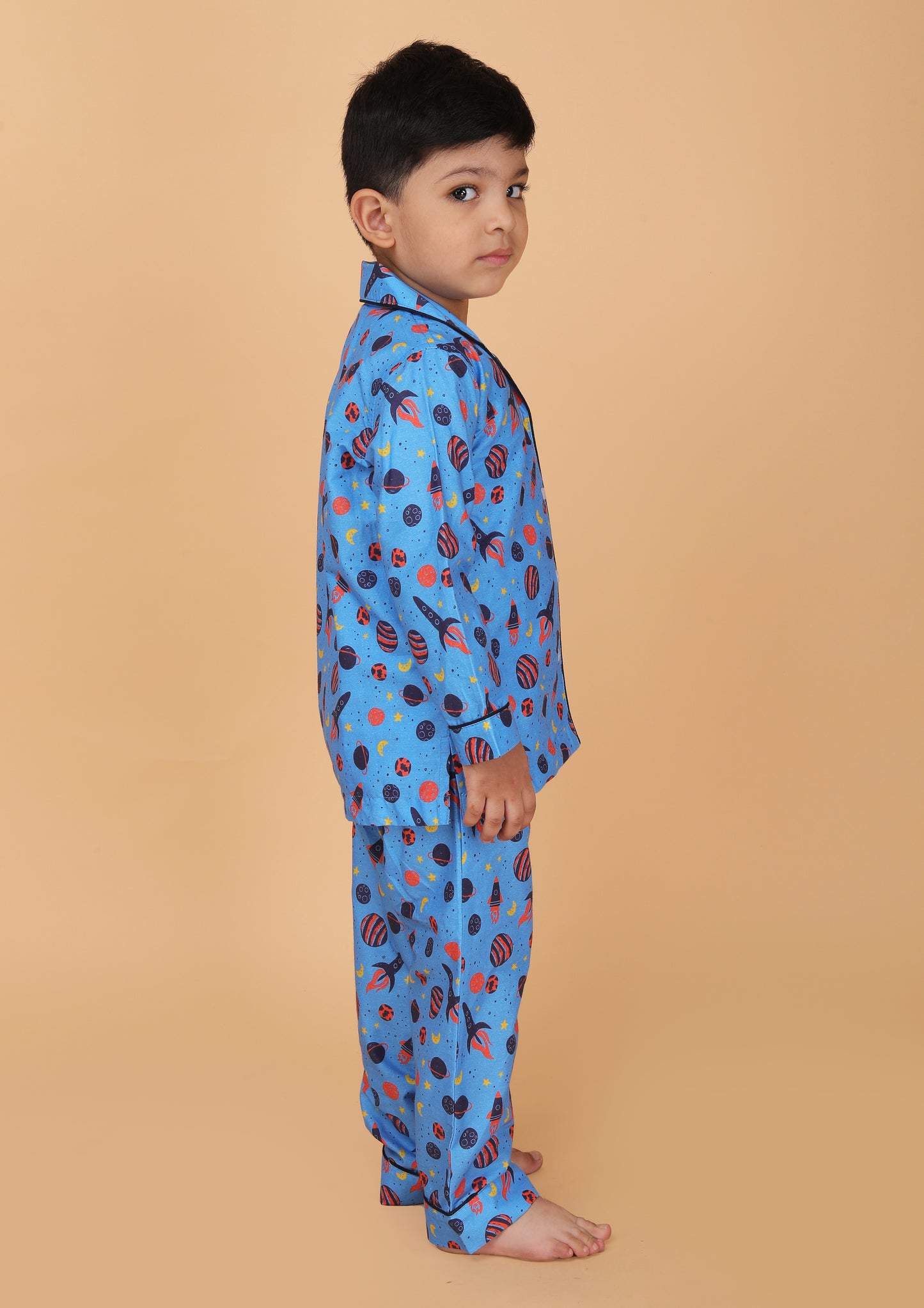 PJ Space travel Bright Blue Pajama Set