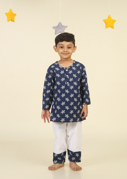 Cute Turtle Navy Blue  kurta Pajama Set