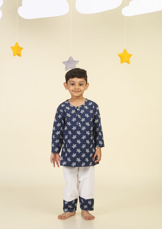 Cute Turtle Navy Blue  kurta Pajama Set