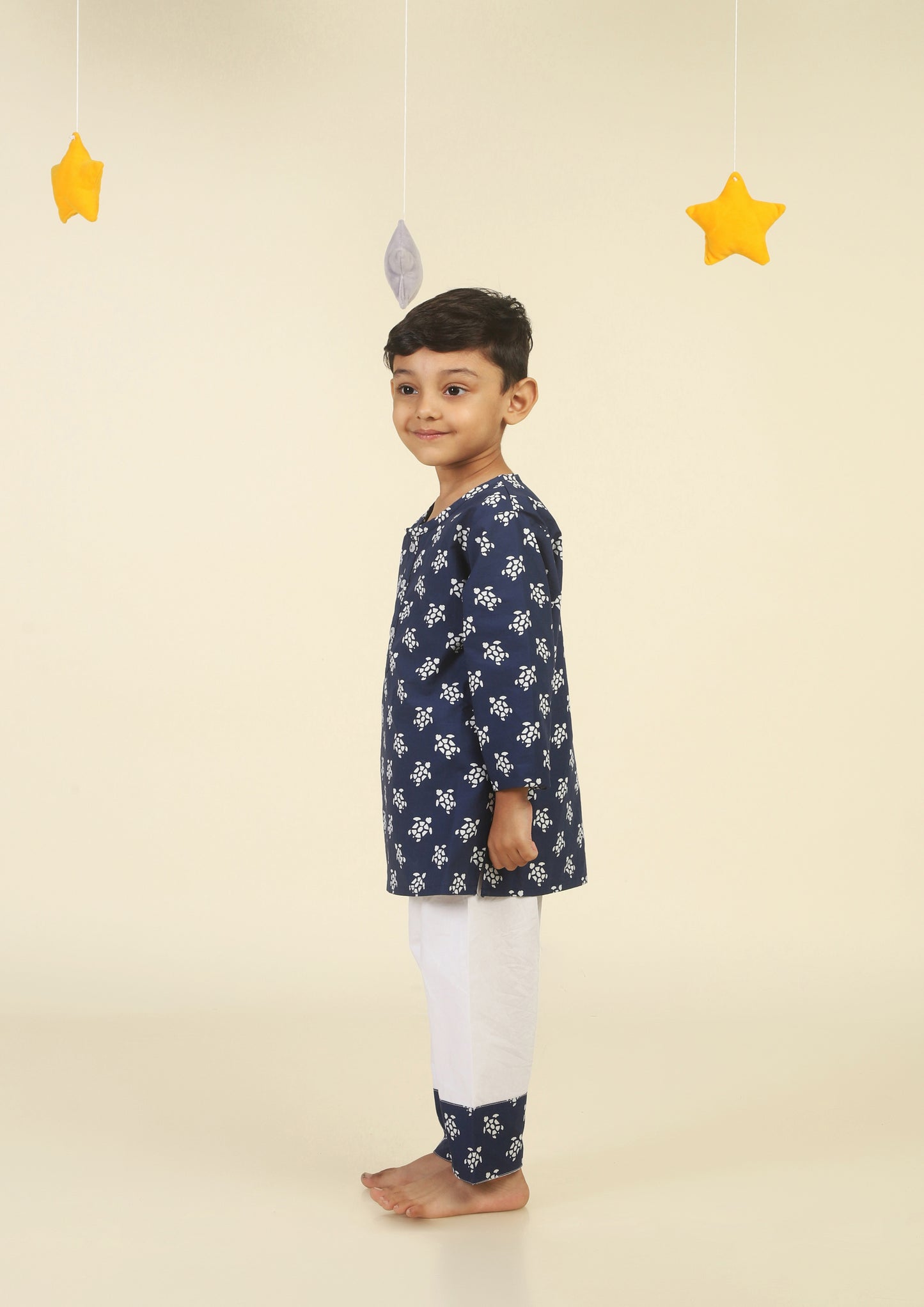Cute Turtle Navy Blue  kurta Pajama Set