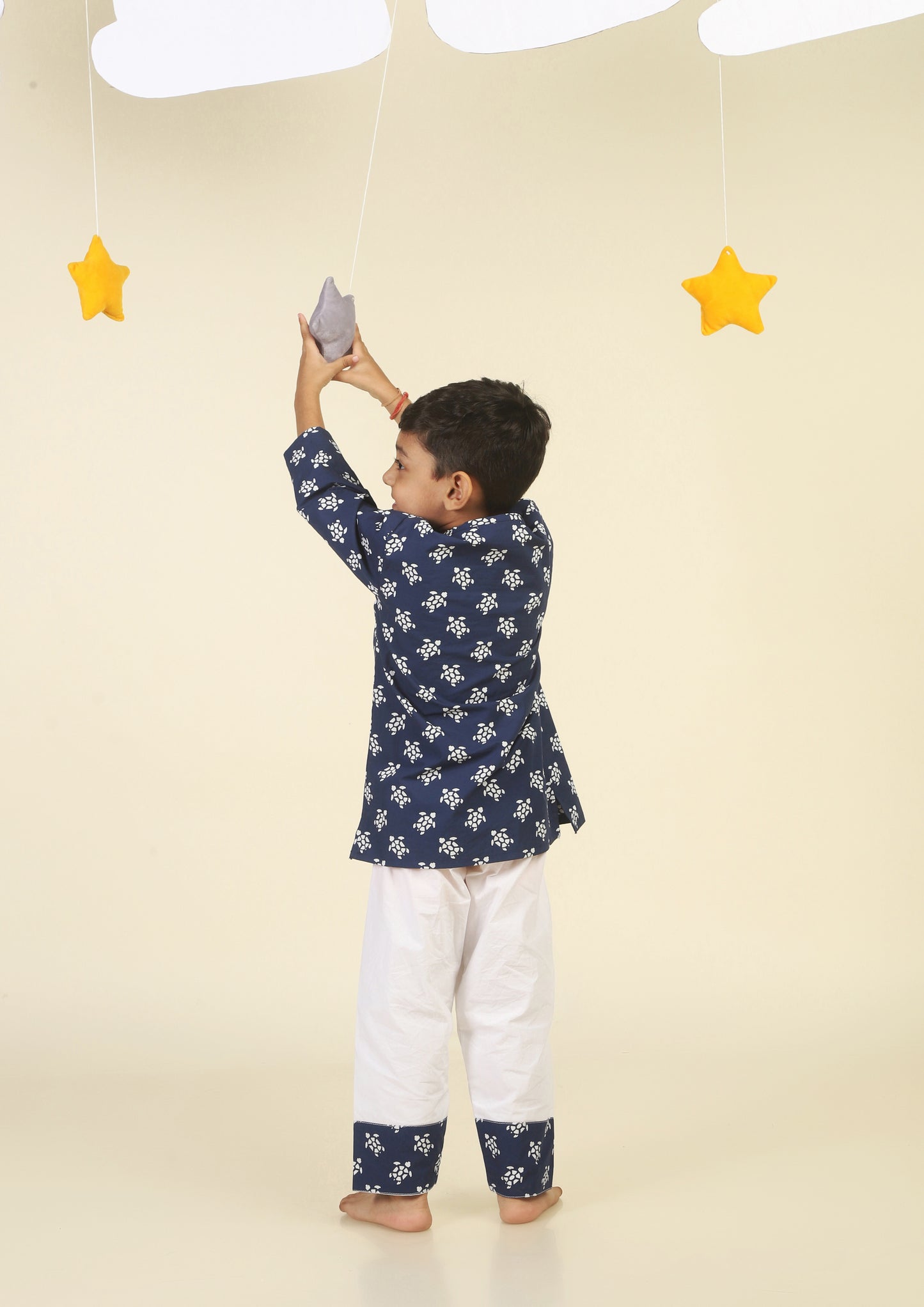 Cute Turtle Navy Blue  kurta Pajama Set