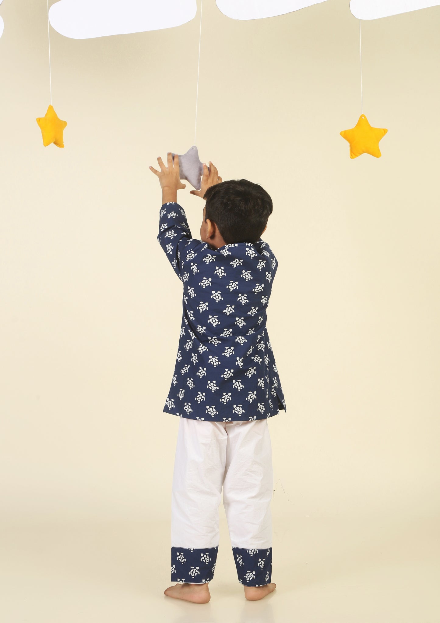 Cute Turtle Navy Blue  kurta Pajama Set
