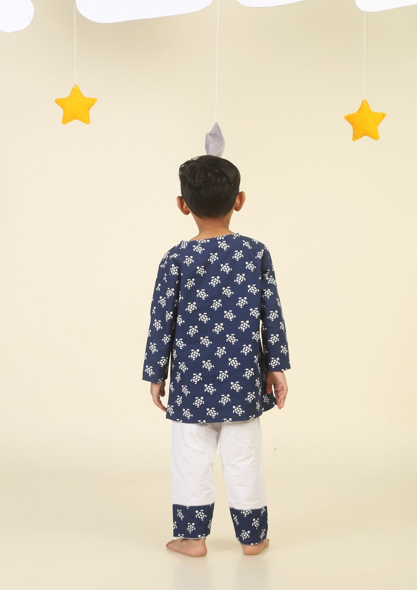Cute Turtle Navy Blue  kurta Pajama Set
