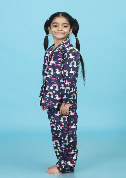 Unicorn Lovers Blue  Pajama Set