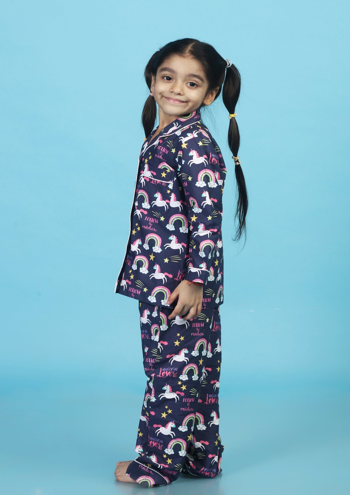 Unicorn Lovers Blue Pajama Set
