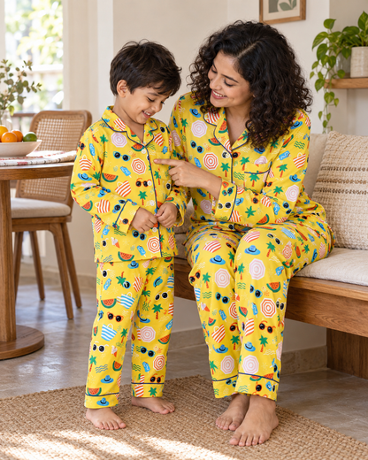 Yellow Summer Night Suit Set