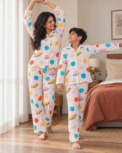 Space Print Night Suit Set