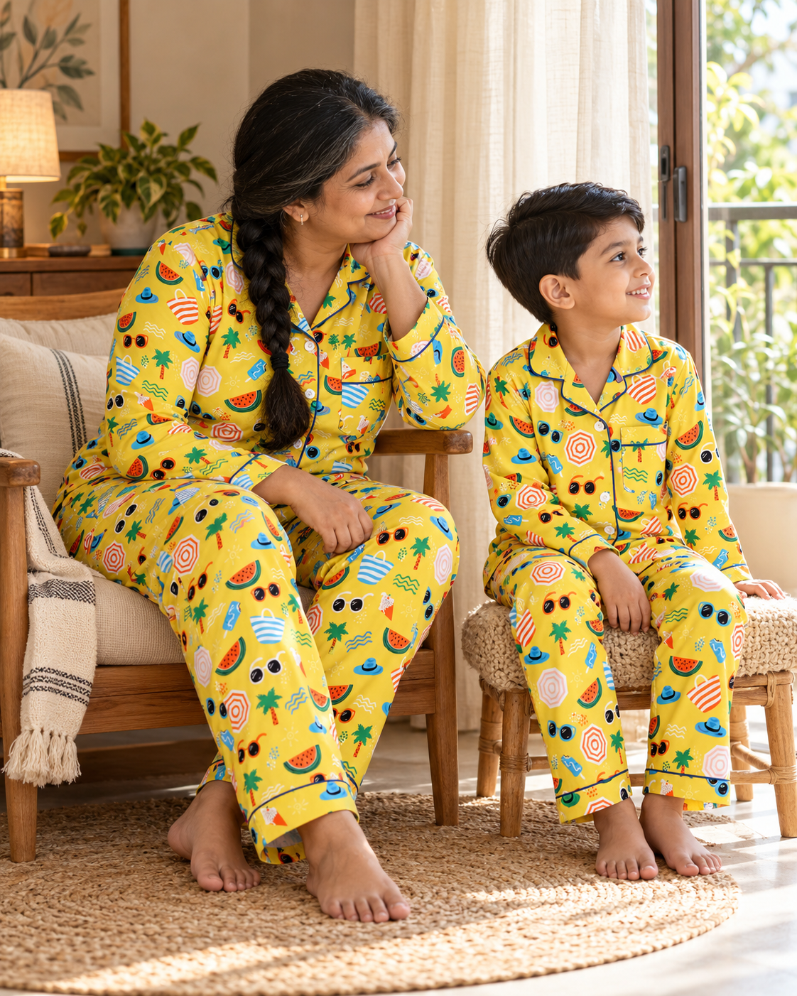 Yellow Summer Night Suit Set