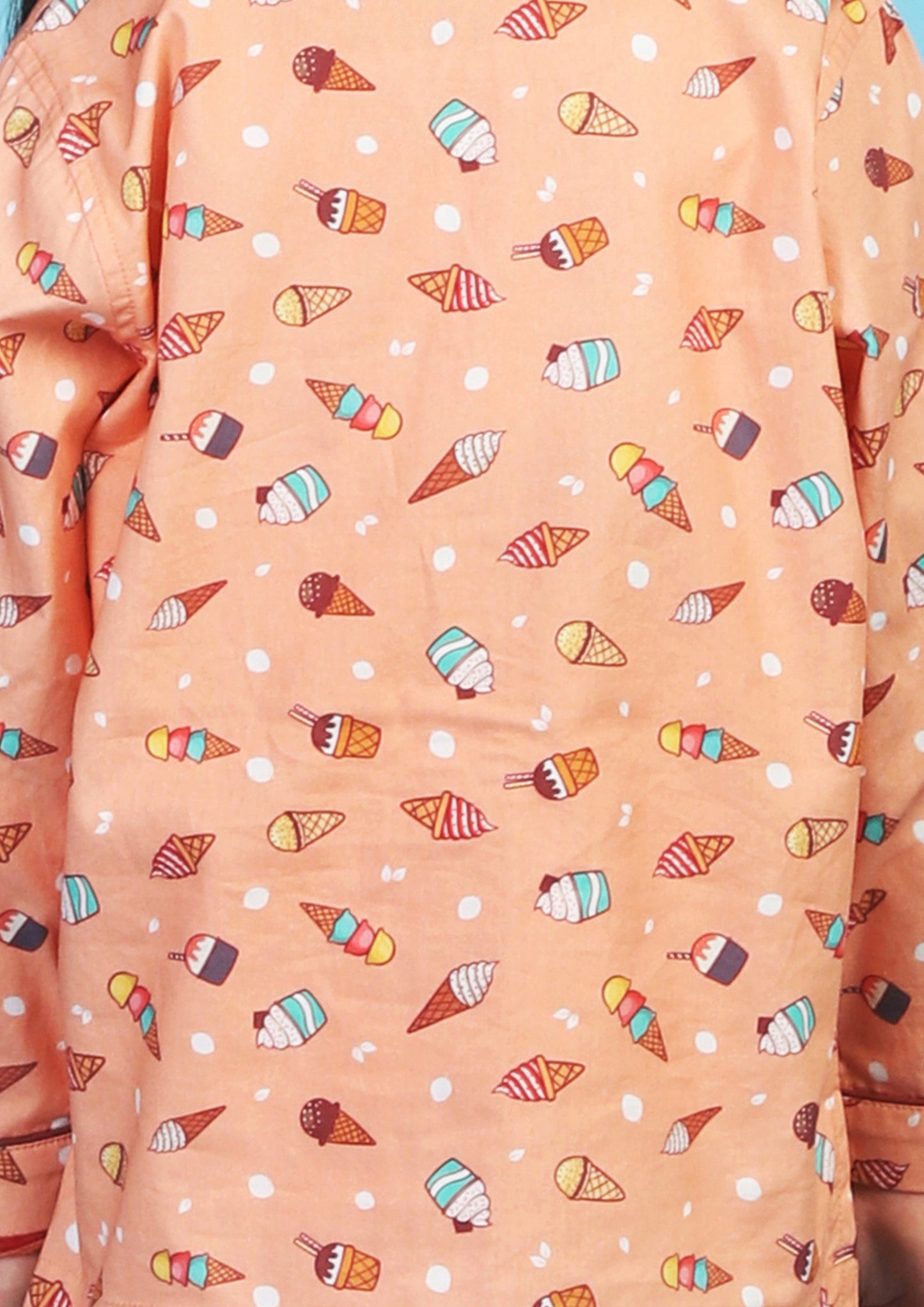 Sweet Desserts Peach Printed Pajama Set