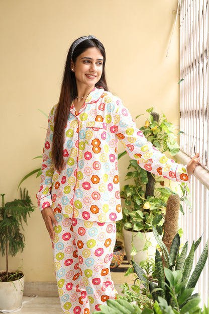 Donuts Delight Night suit set