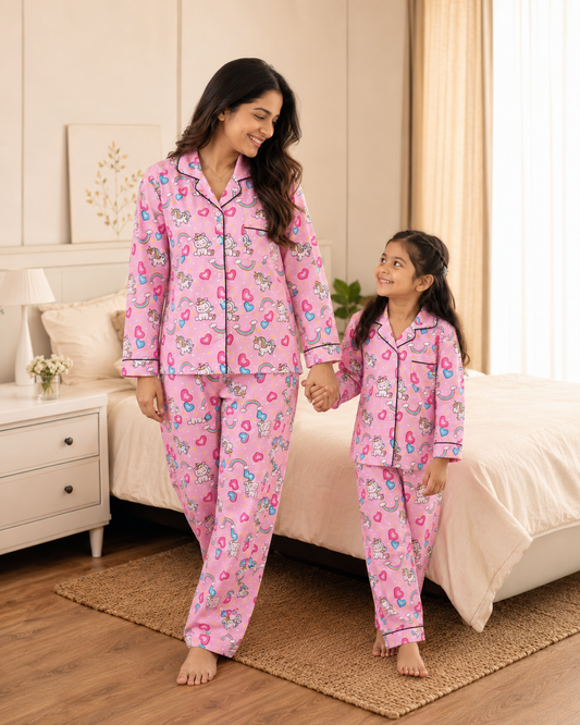 Pink Unicorn Night suit set