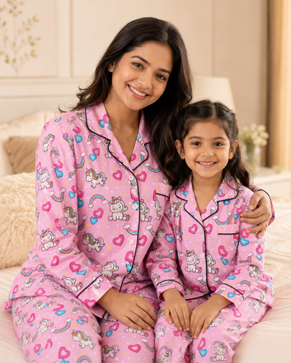 Pink Unicorn Night suit set