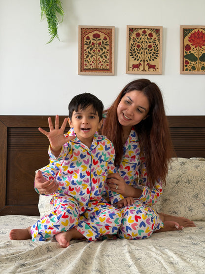 Cute Hearts Night suit set