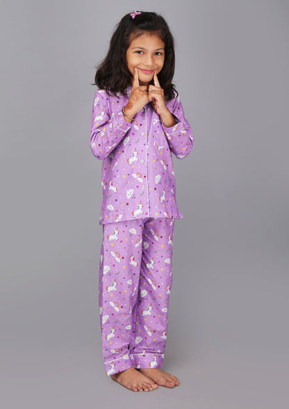 PJ Unicorn Purple Light Purple Pajama Set