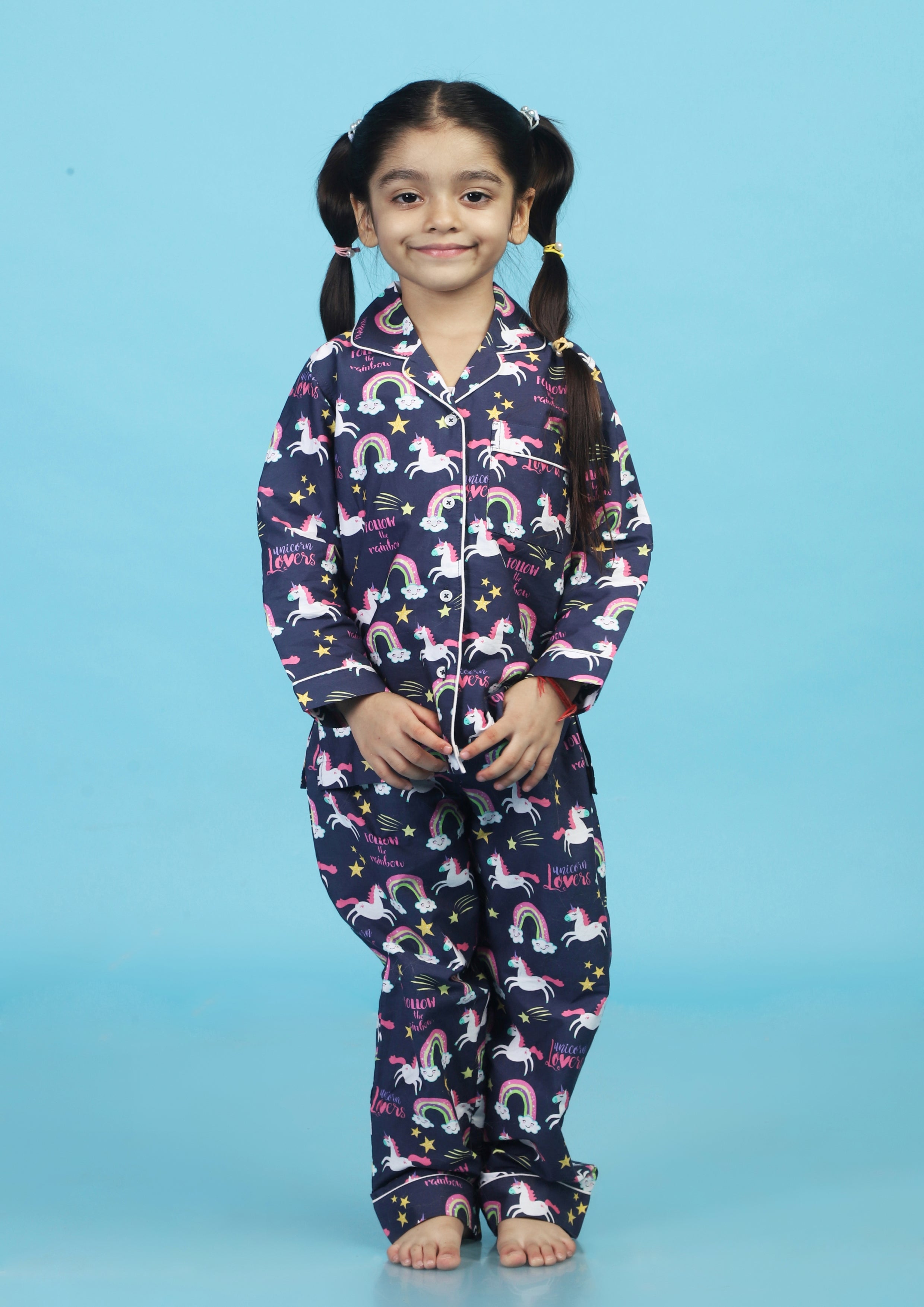 TreJaz Pajamas for Kids | Girls' Unicorn NightGown - Orange